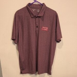 Antigua Ragin' Cajuns Heather Maroon Polo Shirt Size XL